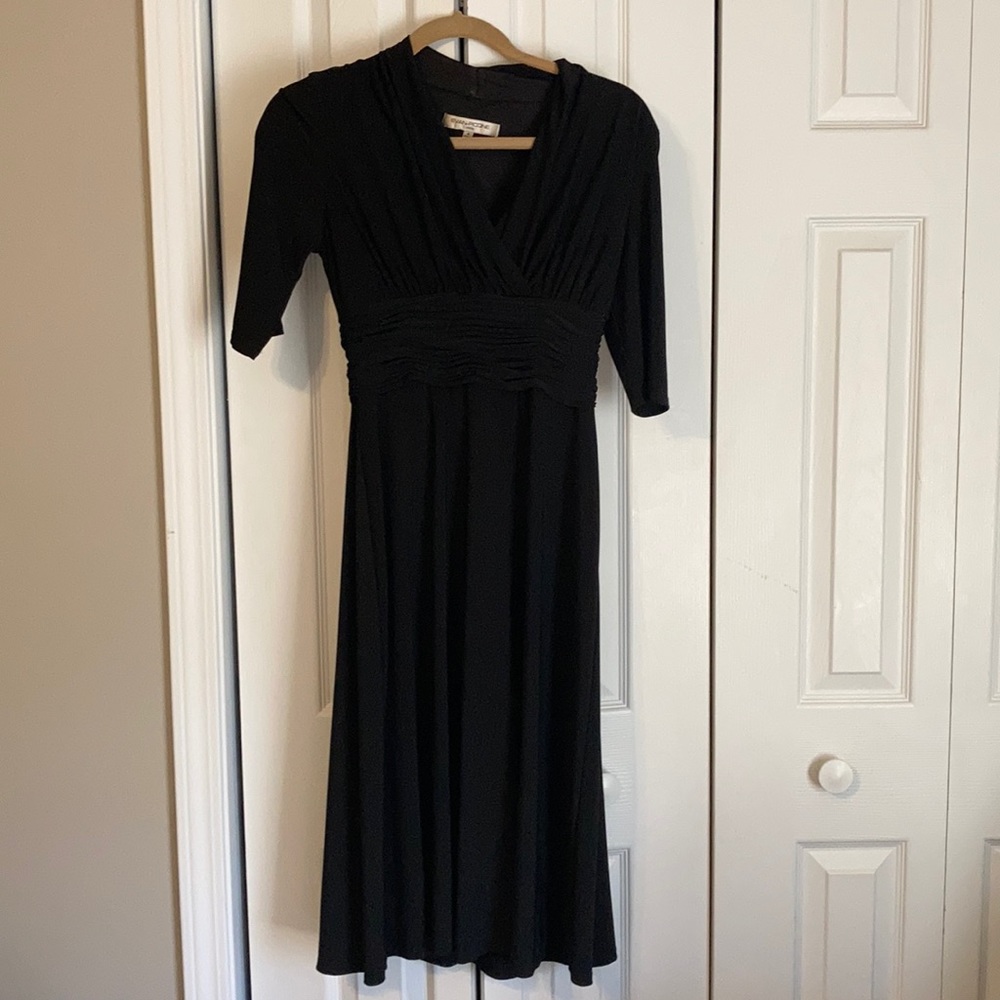 Mid length black dress